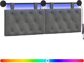 vidaXL Cabecero Colgante Gris Oscuro Terciopelo Vidaxl