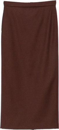 Max Mara Scarabo Midi Rok - Dames - Midirokken - Bruin - S - Wol - Rokken