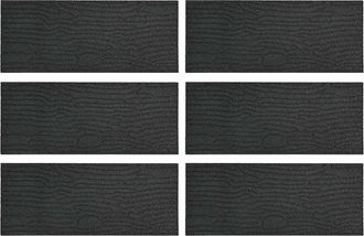 vidaXL Piedra Decorativa 6 Uds. Negro 60,5 X 25 X 2 Cm Goma Vidaxl