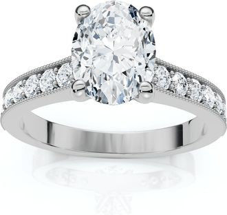 Pompeii3 1 1/3Ct Oval Diamond Engagement Ring 14k Gold or Platinum Lab Grown