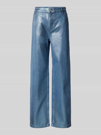 Jake*s Casual Flared Cut Jeans im Used-Look in Jeansblau, Gr&ouml;&szlig;e 34