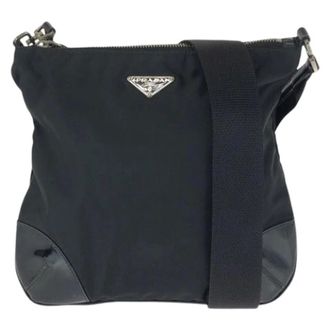 Prada Pre-owned Tessuto Nylon Schoudertas - Dames - Pre-owned - Zwart - Maat: ONE Size Nylon