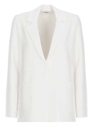 KANGRA White Viscose Single Breasted Blazer
