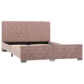 vidaXL Estructura De Cama Sin Colch&oacute;n Terciopelo Rosa 140x200 Cm Vidaxl