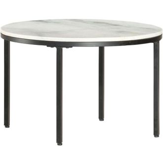 vidaXL Mesa De Centro M&aacute;rmol Macizo Aut&eacute;ntico Blanco Y Negro &Oslash;65 Cm Vidaxl