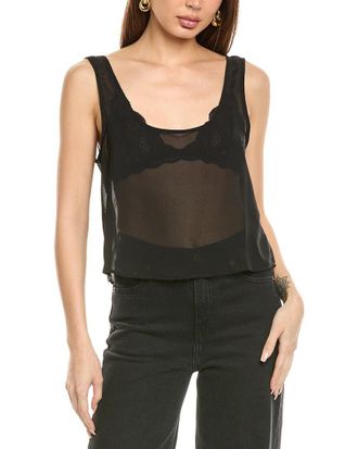 WeWoreWhat Weworewhat Square Neck Chiffon Tank