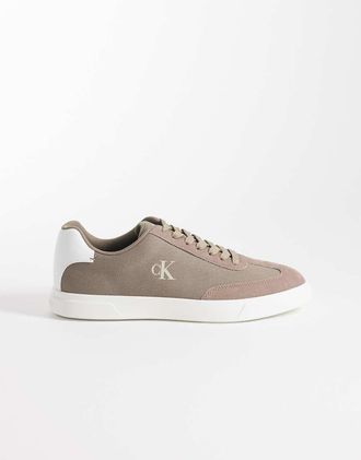 Calvin Klein Sneakers a basso profilo con suola cupsole color tortora-Bianco