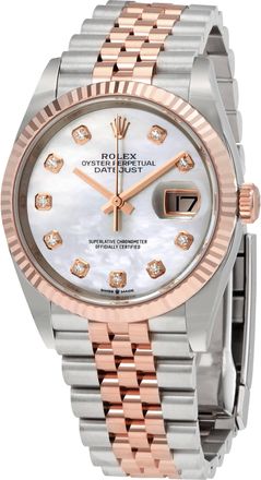 Rolex Datejust 36 Mother of Pearl Diamond Dial Automatic Mens Steel and 18kt Everose Gold Jubilee Watch 126231MDJ