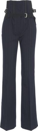 Pinko High-Waisted Trousers With Tailored Fit And Pinstripe Pattern