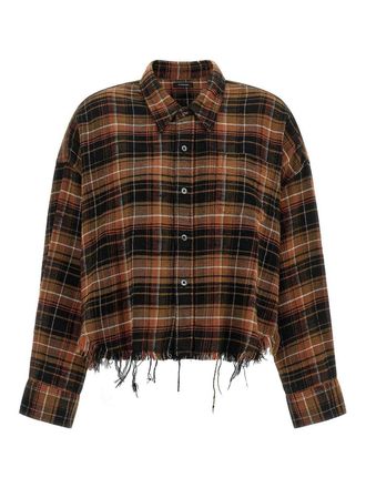 R13 Raw cut cropped shirt