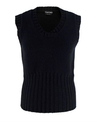 Tom Ford Black Wool Knitted Vest Size S