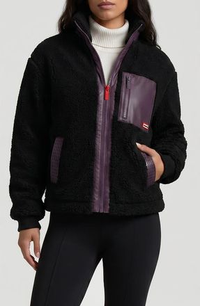 Hunter Emma High Pile Fleece Jacket in Black at Nordstrom, Size X-Small