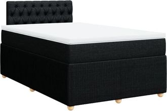 vidaXL Cama Box Spring Con Colch&oacute;n Tela Negro 120x200 Cm Vidaxl
