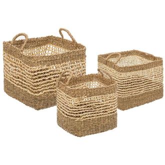 Atmosphera Atmosphera - Cesta Cuadrada Marr&oacute;n De 38,5x29x34 Cm Con 3 Caladas - Marr&oacute;n