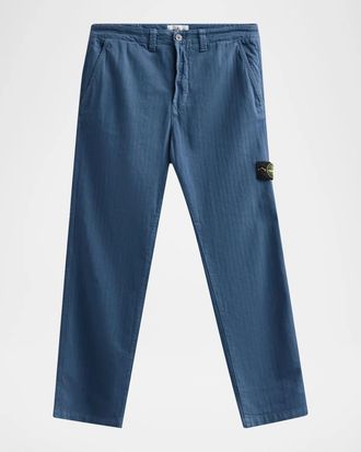 Stone Island Men & apos;s Textured Cotton Straight-Leg Pants