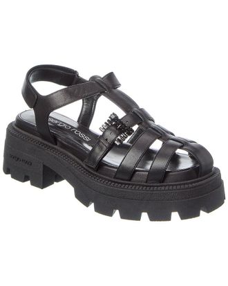 Sergio Rossi Twenty Buckle Leather Sandal