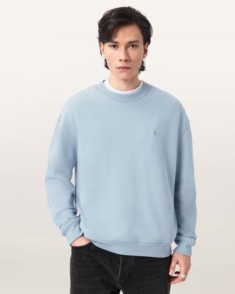AllSaints Cotton Asher Ramskull Boxy Sweatshirt, Size: XXL