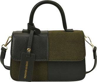 Generic Small Square Shoulder Bag with Zipper for Women Girls Work School (Green)