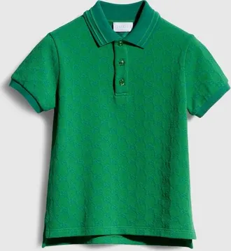 Gucci Kids - GG Cotton Polo Shirt, Size 10 years, Green