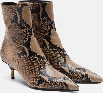 Khaite Bella snake-effect leather ankle boots