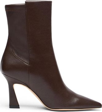 Stuart Weitzman 5050 Vinnie Bootie 85 - Dames - Laarzen met Hak - Bruin - 35 EU - Leer - Schoenen