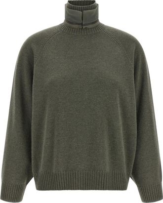 Brunello Cucinelli Green Knitted Turtle Neck Sweater