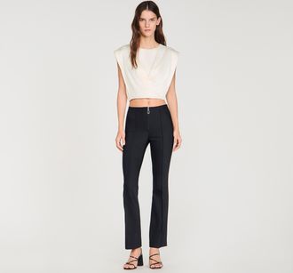 Sandro Pleat and zip trousers