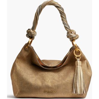 DKNY Glenwood Small Metallic Canvas Shoulder Bag in Gold at Nordstrom