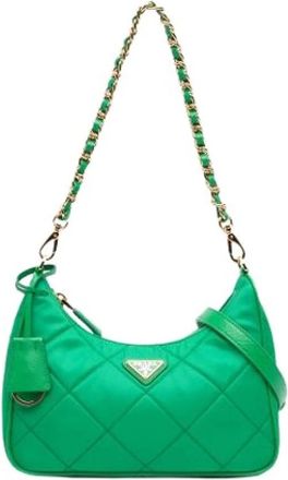 Prada Pre-owned Nylon prada-bags - Dames - Vintage Schoudertas - Groen - ONE Size - Nylon - Vintage