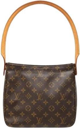 Louis Vuitton Pre-owned Vintage Monogram Shoulder Bag - Dames - Vintage Schoudertas - Bruin - ONE Size - Leer - Vintage
