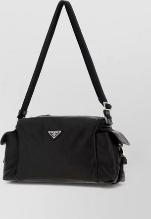 Prada leather crossbody clutch bag