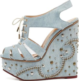Charlotte Olympia Sandali denim con tacco 140mm - Blu