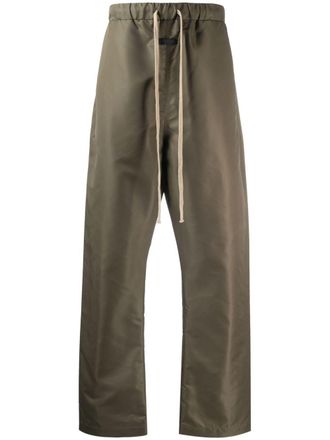 Fear of God satin-finish drawstring waist trousers - men - Polyamide - S - Green