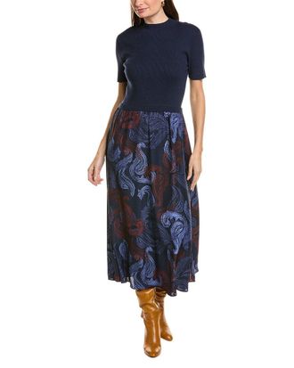 Ellen Tracy Twofer Printed Midi Dress