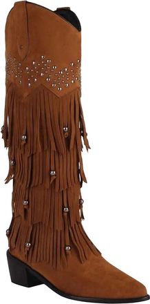 Generic Womens Pleated Square Toe Slip On Knight Style High Boots