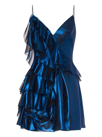 Alberta Ferretti satin-finish mini dress - Blue