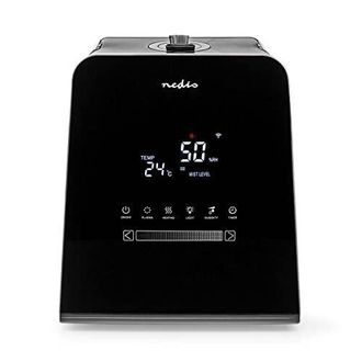 Nedis Humidificador Smartlife 110 W Con Niebla Fr&iacute;a Y C&aacute;lida 5.5 L Higr&oacute;metro Minutero Mando A Distancia Modo Nocturno Negro