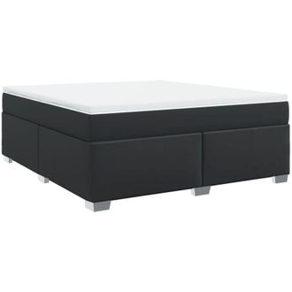 vidaXL Vidaxl - Cama Box Spring Con Colch&oacute;n Cuero Sint&eacute;tico Negro 180x200 Cm