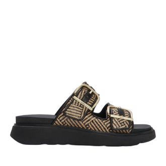 FitFlop Fitflop Womens Gen-FF Buckle Graphic-Weave Two-Bar Slides