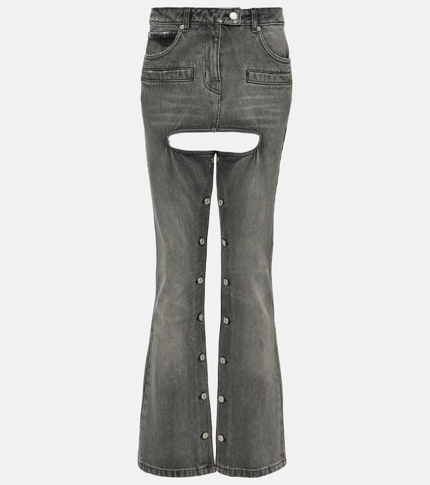 【Courreges】 Sailor mid-riseワイドレッグジーンズ Sailor mid-rise wide-leg jeans in blue - Courreges | Mytheresa