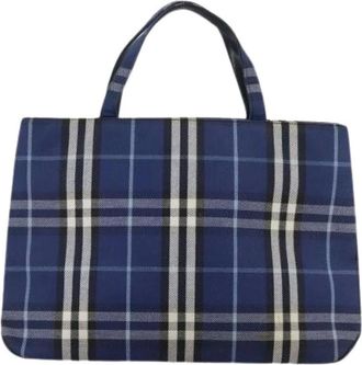Burberry Pre-owned Tote Bags, female, Blue, Size: ONE SIZE Pre-owned Nova check tote