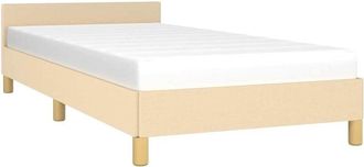 vidaXL Vidaxl - Estructura de cama con cabecero sin colchón tela crema 90x200cm