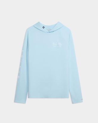Salt Life Ocean Kin 2.0 Perforated Hoodie in Aquamarine at Nordstrom, Size Xx-Large