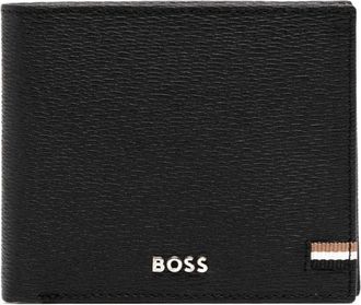 BOSS logo-lettering bi-fold wallet - men - Leather - One Size - Black