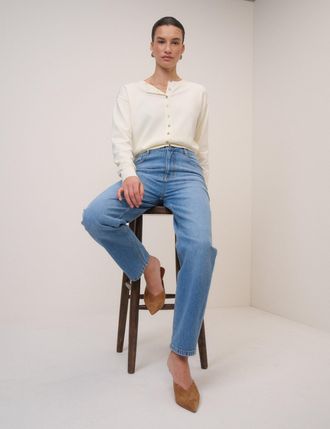 Nobody's Child Blue Mid Rise Camden Tapered Jeans