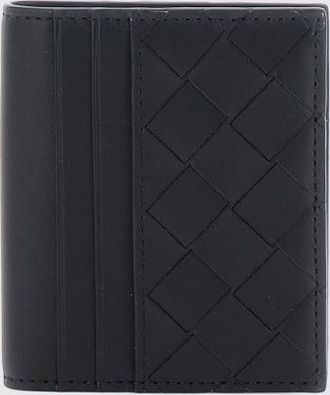 Bottega Veneta Portadocumenti bifold in pelle di vitello intrecciata
