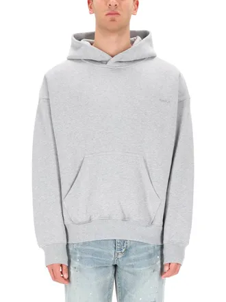 Purple Cotton Oversize Fit Sweatshirt - Gray