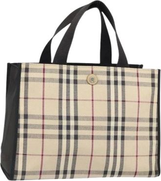 Burberry Pre-owned Handbags, female, Beige, Size: ONE SIZE Pre-owned Canvas Handbag