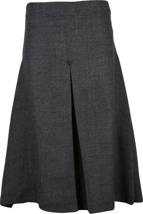 Department Five Uitlopende geplooide rok - Dames - Midirokken - Grijs - S - Wol - Rokken