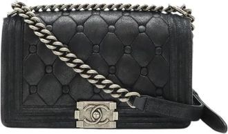 Chanel Pre-owned Vintage Suede Cross Body Bag - Dames - Vintage Schoudertas - Zwart - ONE Size - Su&egrave;de - Vintage